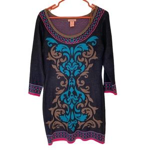 Abstract Vintage VTG Retro Flying Tomato Black Psychadelic Sweater